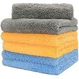 CARCAREZ Microfiber Towels for Cars - 16x16 inch - Plush Edgeless Microfiber Towel - 6 Pack Car Microfiber Towel (Blue, - Image 1