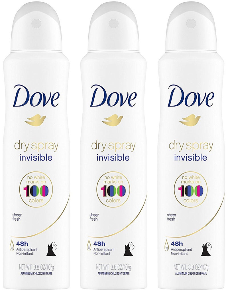 Dove Dry Spray Antiperspirant - Invisible - Sheer Fresh - Net Wt. 3.8 OZ (107 g) Per Can - Pack of 3 Cans - Image 1