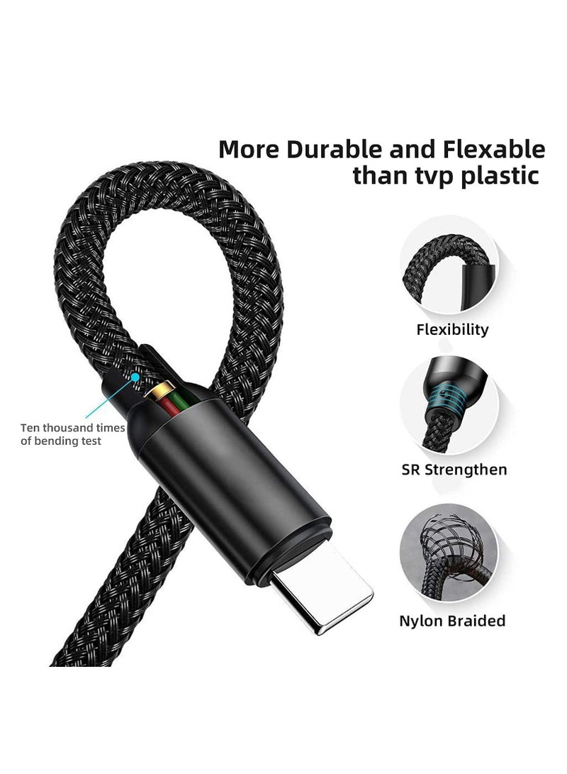 Y&D Nylon Braided Surface Connect to USB C Charging Cable, Compatible with Microsoft Pro 7/6/5/4/3 Go3/2/1 Laptop4/3/2/1, Must work 45W 15V3A USB-C Charger (Black, 6ft) - Image 3