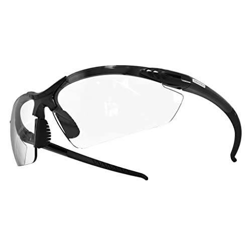 JORESTECH Safety Eyewear, ANSI Z87+ Impact Resistant Polycarbonated Eye Protection Safety Glasses, Black Frame with Clear Lenses, pack of 12 - Image 2