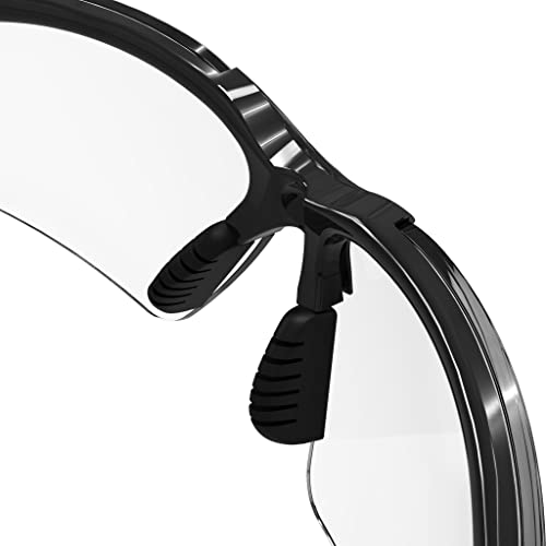 JORESTECH Safety Eyewear, ANSI Z87+ Impact Resistant Polycarbonated Eye Protection Safety Glasses, Black Frame with Clear Lenses, pack of 12 - Image 3