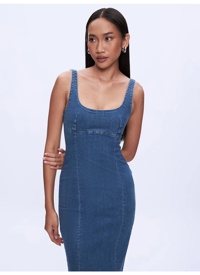 ال تي بي Denim Midi Dress
