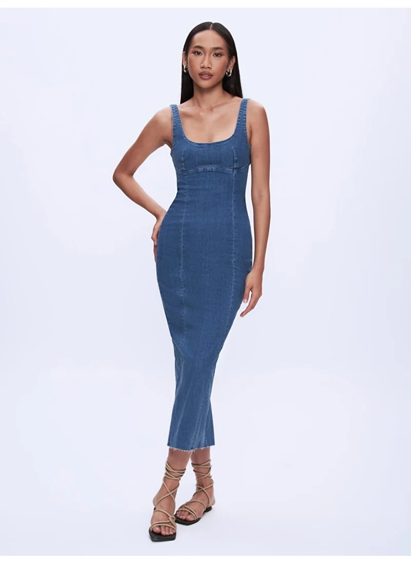 ال تي بي Denim Midi Dress