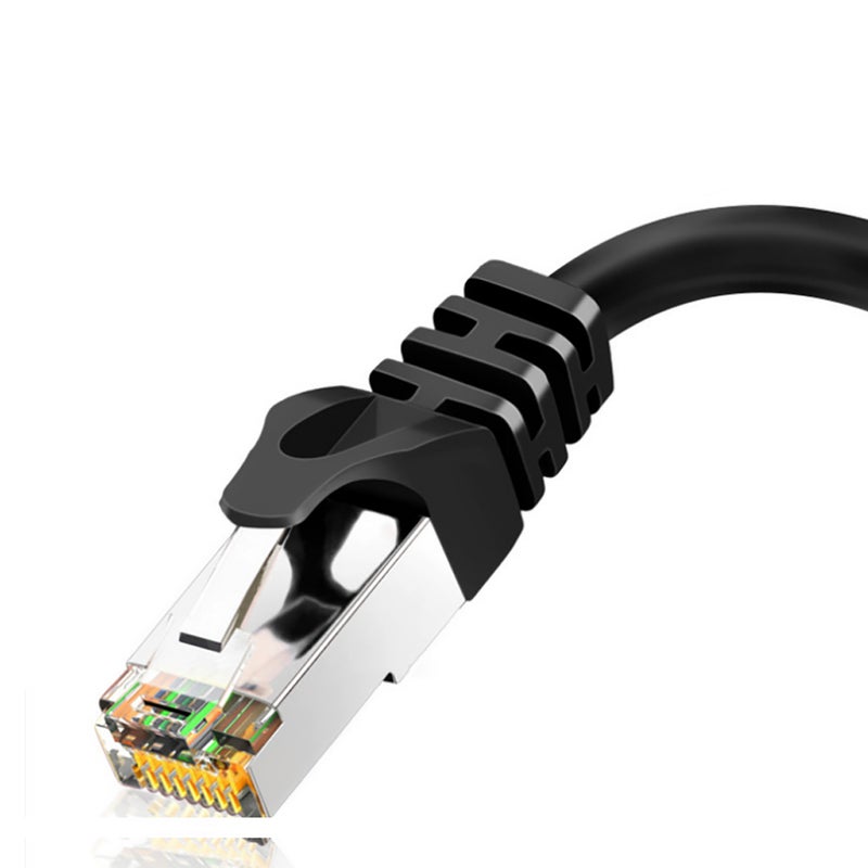 كابل إيثرنت CAT6 طول 2م/5م/10م، سلك وصلة شبكية جيجابيت، رابط RJ45 مطلي بالذهب، سلك وصلة شبkanie فائق الدقة، لجهاز كمبيوتر أو راوتر أو قاعدة تلفزيونية، محول كابل شبكي، اللون الأسود - Image 3