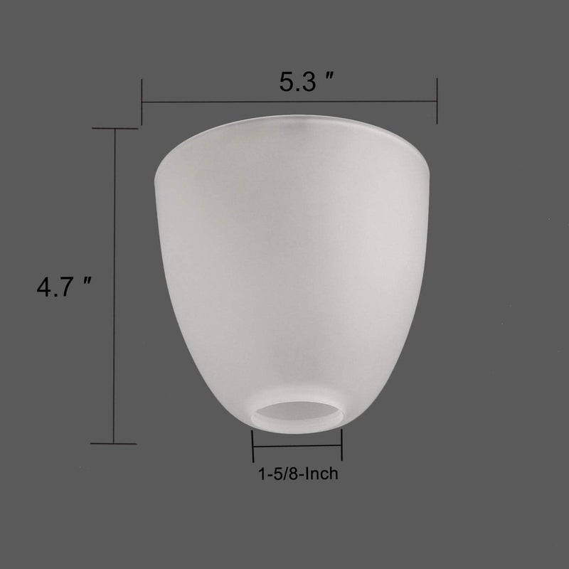 Giluta 2 Pack Bell Shaped Glass Shade Frosted Light Fixture Shades Replacement for ceiling fan light wall light,Lipless with 1-5/8-inch Fitter Opening - Image 2
