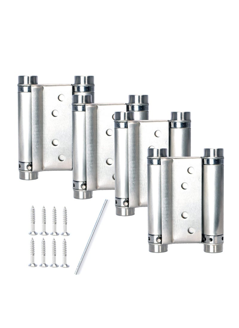 Generic Double Action Spring Hinges - Self-Closing Door Hinges for Swinging Doors ,201 Stainless Steel, Including Pins and Screws for Cafe, Saloon, and Pub Doors 4Pack (3inch)  - Image 1
