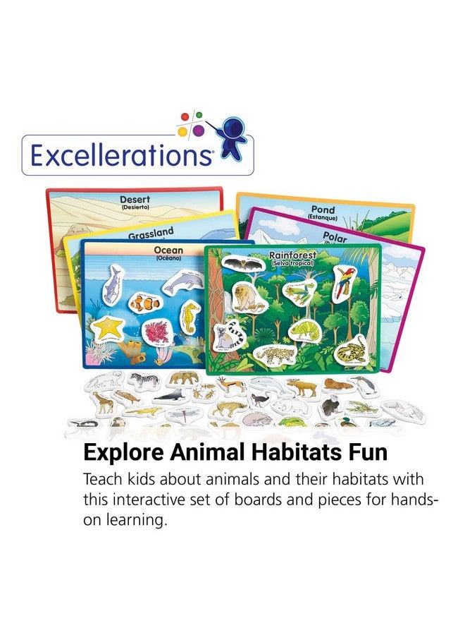Excellerations Animals in Their Habitats 6 Puzzle Boards Learning Activity Tool for Kids (48 Pieces) - Image 2