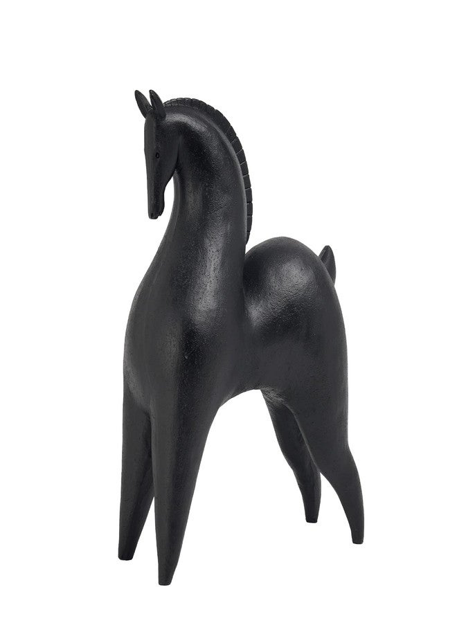 Cynkeyee Black Horse Statue Home Decor - Modern Abstract Horse Statues, Minimalist Decor Matte Black Horses Gift for Living Room Centrepiece Knick Knacks for Shelves 11.5x4.25x8.5 Inch - Image 1