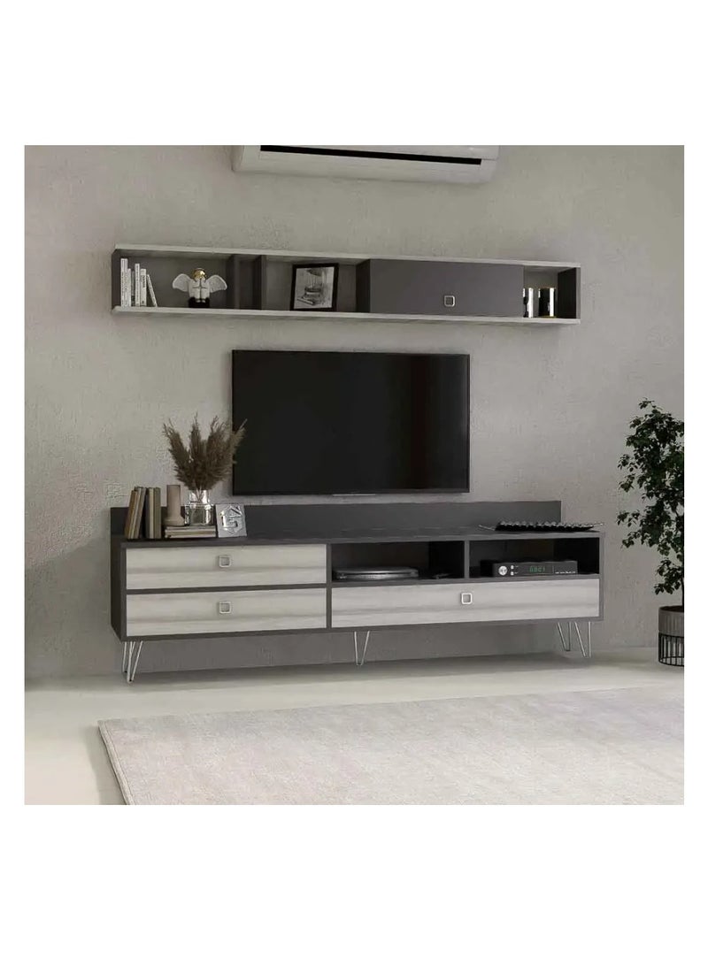 Stylish Home White and Grey Table Set with TV Stand - SH49 - Image 2