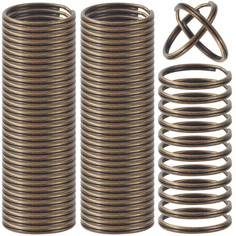 DSUWAZU 200PCS Split Key Rings Bulk for Keychain and Crafts Keychain Rings Bronze 25mm 