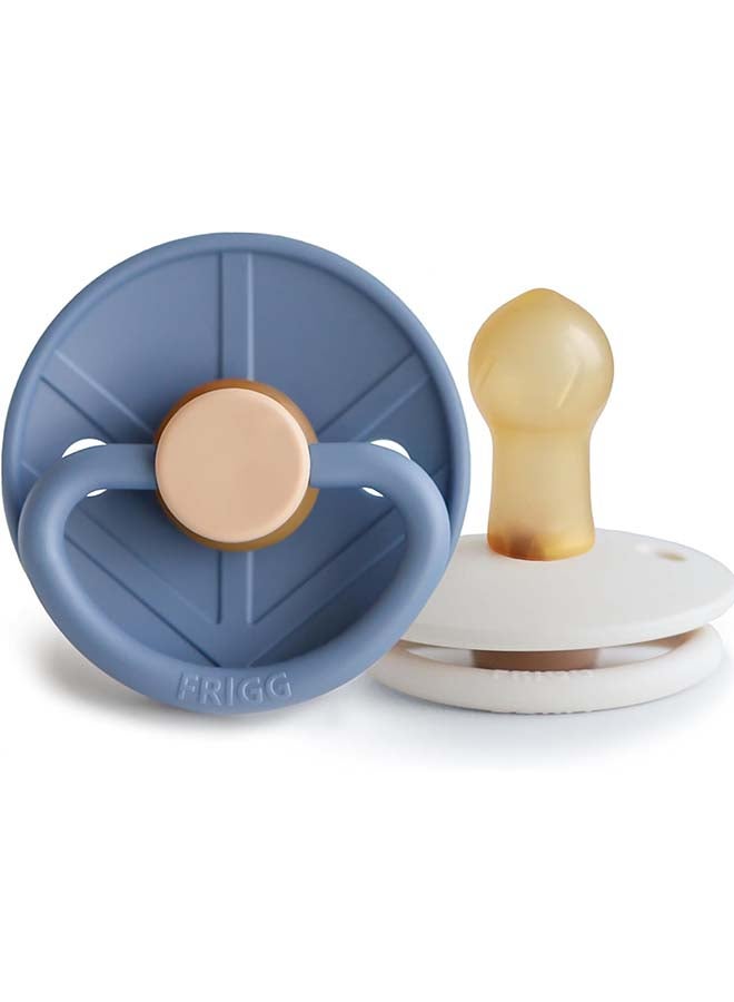 FRIGG Little Viking Latex Baby Pacifier 0-6M 2-Pack Ocean View/Cream - Size 1