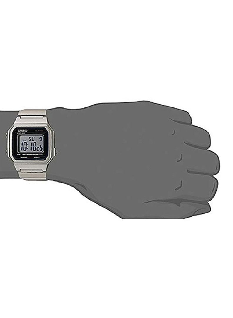 كاسيو Men's Stainless Steel Digital Wrist Watch B650WD-1ADF - 41 mm - Silver - Image 4