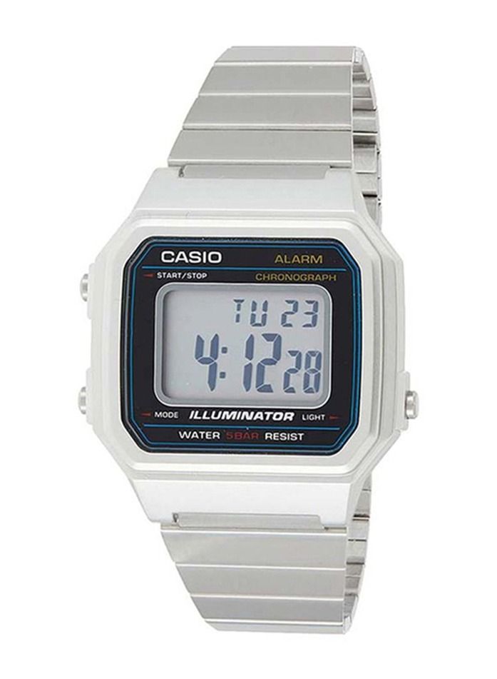 كاسيو Men's Stainless Steel Digital Wrist Watch B650WD-1ADF - 41 mm - Silver - Image 1