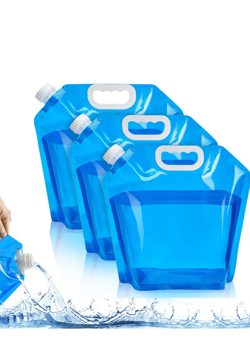 Generic 3 Pieces Foldable Water Container 10L with Tight Lid Flexible Water Canister Portable Drinking Water Water Water Bag Folding Canister Water Bag for Outdoor - Image 1
