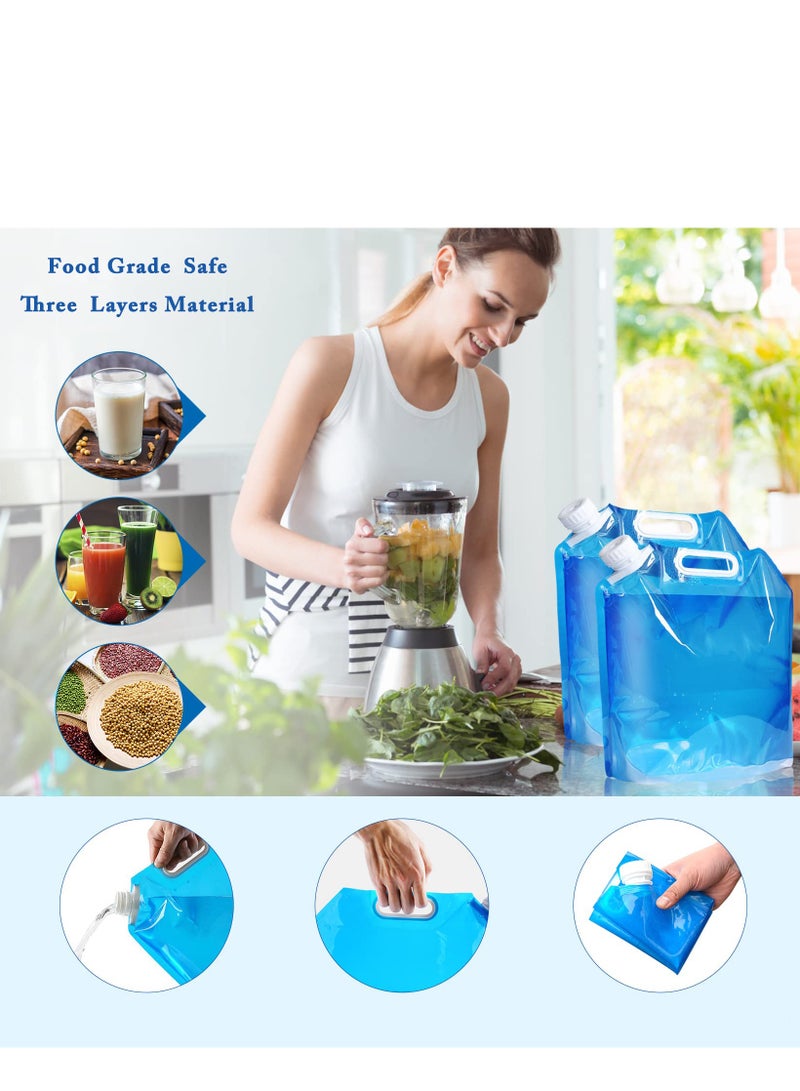 Generic 3 Pieces Foldable Water Container 10L with Tight Lid Flexible Water Canister Portable Drinking Water Water Water Bag Folding Canister Water Bag for Outdoor - Image 3