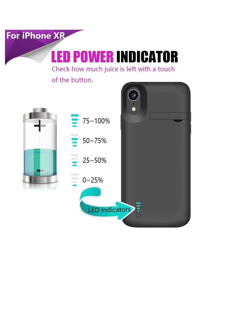Zexen - Battery Case Compatible iPhone XR,3200mAh Rechargeable Extended Battery Charging Case, External Battery Charger Case, Backup Power Bank Case, Support Wired Headphones (6.1 inch) - Image 1