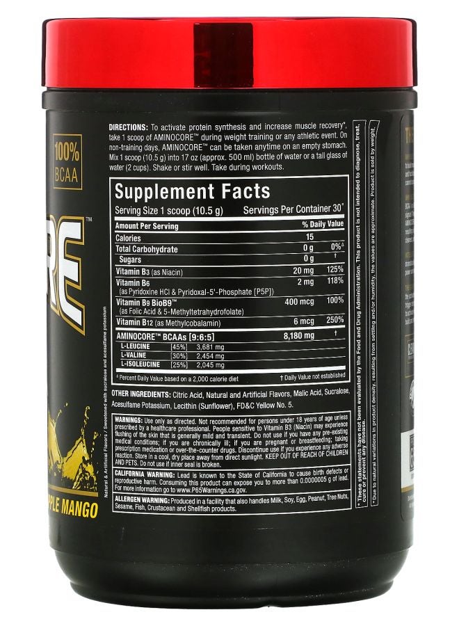 Allmax AMINOCORE™ BCAA Pineapple Mango 0.69 lb (315 g) - Image 2