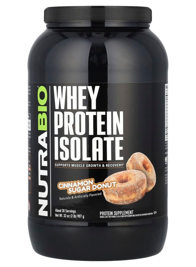 NutraBio Whey Protein Isolate Cinnamon Sugar Donut 2 lb (907 g) - Image 1