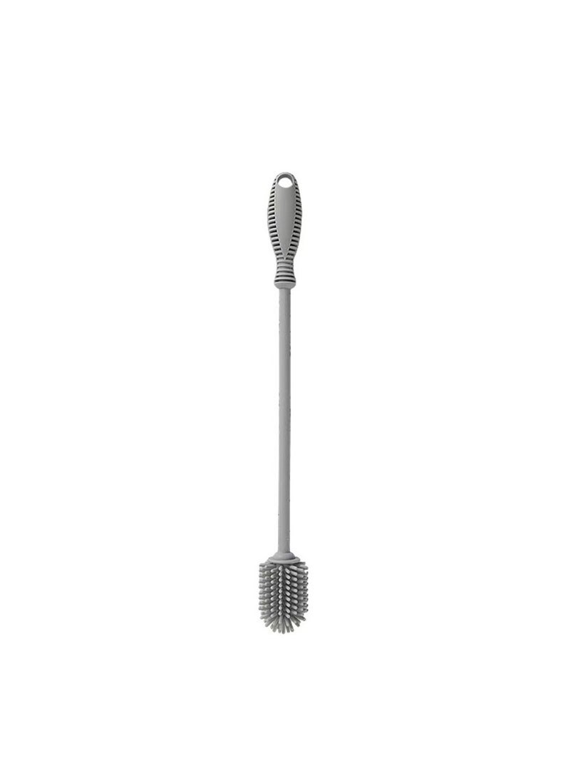 Integrated Baby Silicone Bottle Brush Water Cup Long Handle Silicone Cleaning Brush Vacuum Flask Silicone Brush Grey  - Image 2