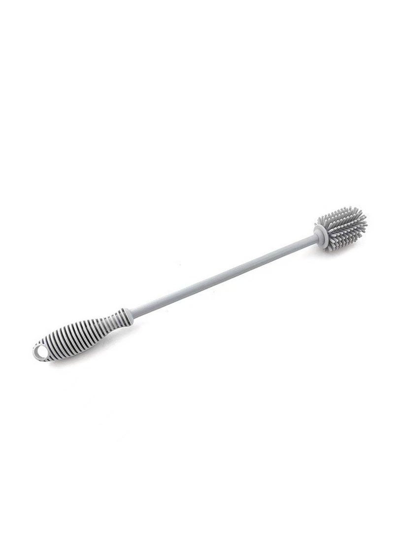 Integrated Baby Silicone Bottle Brush Water Cup Long Handle Silicone Cleaning Brush Vacuum Flask Silicone Brush Grey  - Image 3