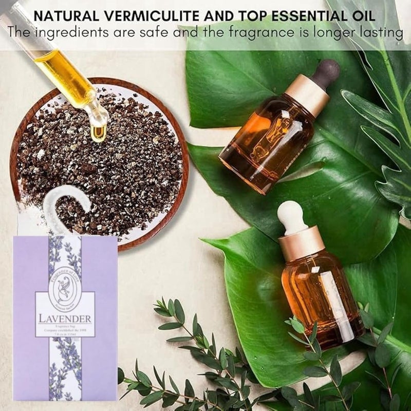 12 عبوة من أكياس معطرة جديدة معطر هواء للأدراج والسيارات والخزائن، أكياس طويلة الأمد مزيلات رائحة الأدراج بروائح جديدة، كيس عطر منزلي (لافندر بنفسجي) - Image 4