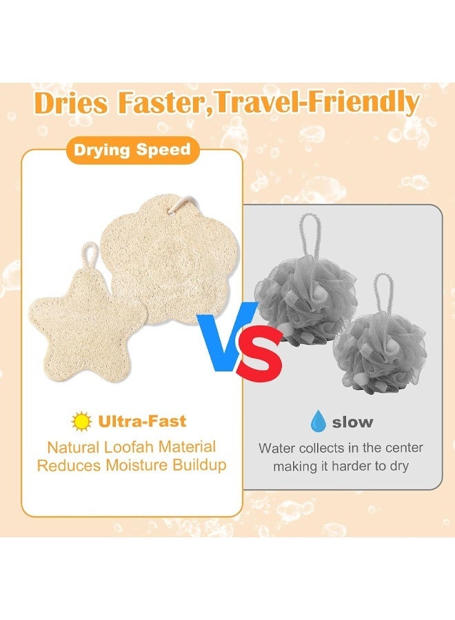 قطعتان من ليف الاستحمام المقشر والمتنقل للجسم، سريع الجفاف، وسادة ليف مصرية طبيعية غنية بالرغوة، ليف استحمام صغير الحجم مناسب للسفر للرجال والنساء - Image 3