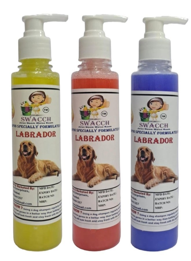 swacch شامبو سواتش بريميوم للكلاب اللابرادور (200 مل) (عبوة من 3 قطع) برائحة الليمون والياسمين والخزامى - Image 1