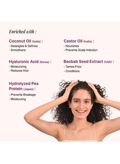 BARE ANATOMY Curl Defining Shampoo | Curl Retention & 2X Frizz Protection For 48 Hours | Powered By Coconut Oil, Hyaluronic Acid & Castor Oil | Sulphate & Paraben Free | Women & Men | 250 Ml  - Image 4