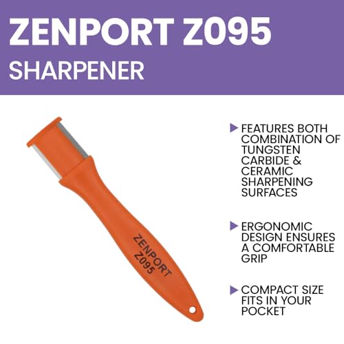 Zenport زن بورت Z095 شارب كربيد التنغستن للمقصات والسكاكين، برتقالي - Image 3