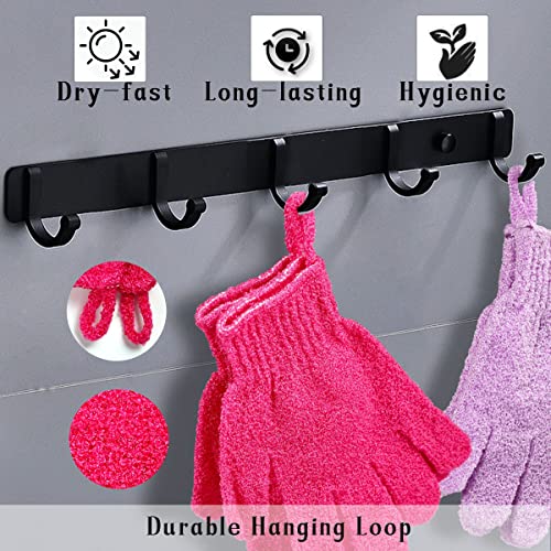 CVNDKN Shower Gloves,24 Pcs Exfoliating Bath Gloves,Body Scrub Gloves with Hanging Loop for Beauty Spa Massage Skin Shower Body Scrubber-12 Colors - Image 3