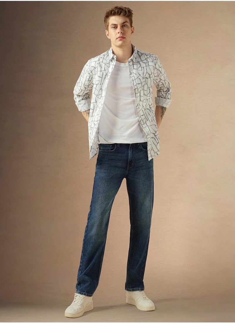 Dennis Lingo Men's Off White 100% Cotton Printed Shirt  - Image 5