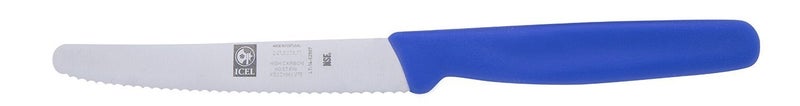 425 Inch Serrated Edge High Carbon German Stainless Steel razor Sharp Blade Super Grip Blue Handle Kitchen Utility knife 425 Serrated Blue