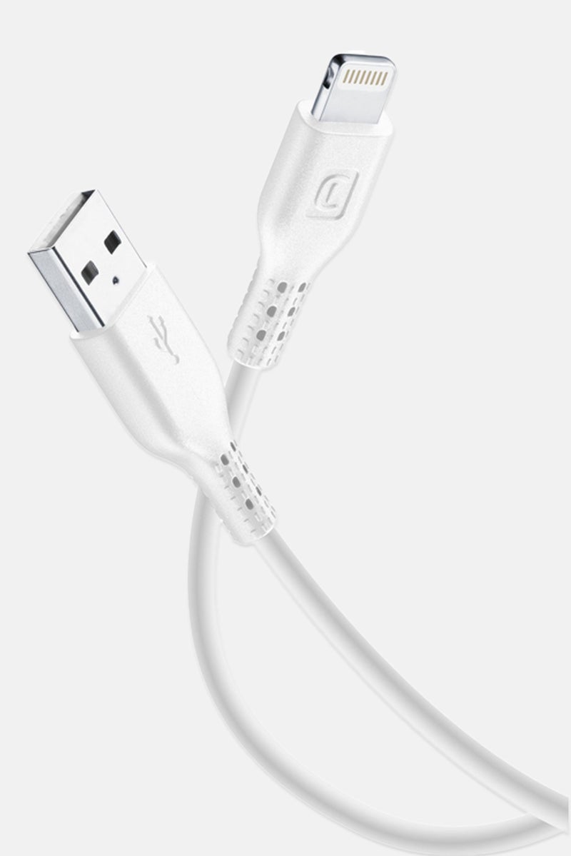 Cellularline 1,2 Meter iphone Charging Cable, White - Image 2