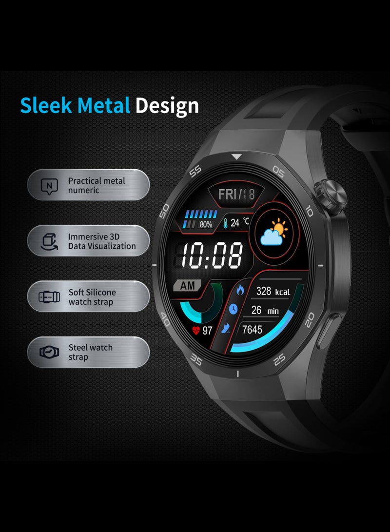 G-Tab GTR5 Smartwatch 1.43" AMOLED Display, 24/7 Health Monitor (Heart Rate, SpO₂, Blood Pressure, Sleep Tracking), Multi-Sport Fitness Watch, AI Voice Assistant, 3ATM Waterproof, 7-Day Battery, for Android & iOS - Image 5