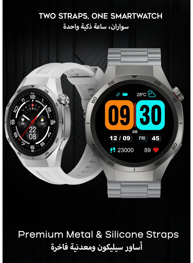 G-Tab GTR5 Smart Watch 1.43” AMOLED Display, Bluetooth Calling, Waterproof Fitness watch, 7-Day Battery ,24/7 Health Monitor (Heart Rate, SpO₂, Blood Pressure, Sleep), 23 Sports Modes, AI Voice Assistant, Smart Notifications, Smartwatch For Men Android & iOS - Image 2