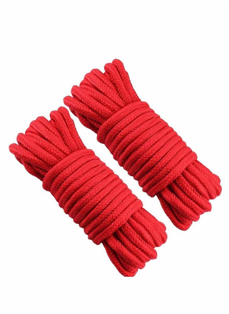 KASTWAVE - 2 Roll 10M Soft Red Cotton Rope, for Wall Hanging, Decor Crafts Projects, Macrame Knotting, and Home Decoration - Image 1
