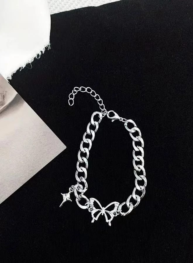 Take Two Butterfly Detail Link Chain Bracelet