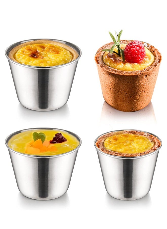 DUNISO 6 Pcs Stainless Steel Sauce Cups, Multi Function Dipping Sauce Cup, Round Seasoning Cup, Reusable Metal Lamian Noodles, Used For Meat Sauce, Salad, Tomato Sauce, 150ml, 8.4 * 5.3cm  - Image 3