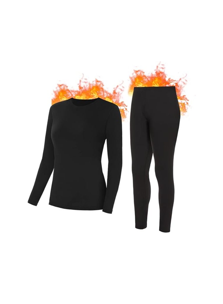 SIHOHAN Women’s Thermal Underwear Set – Winter Warm Fleece-Lined Top and Bottom, Ultralight Long Underwear, Size XL - Image 4