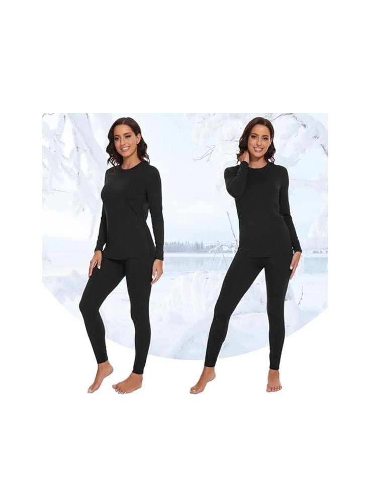 SIHOHAN Women’s Thermal Underwear Set – Winter Warm Fleece-Lined Top and Bottom, Ultralight Long Underwear, Size XL - Image 2