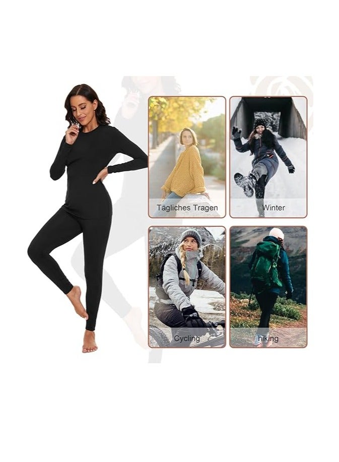 SIHOHAN Women’s Thermal Underwear Set – Winter Warm Fleece-Lined Top and Bottom, Ultralight Long Underwear, Size XL - Image 1