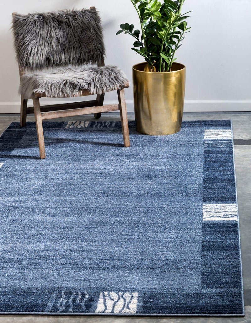 Unique Loom Del Mar Collection Area Rug - Sarah (3' 3" x 5' 3" Rectangle, Light Blue/ Blue) - Image 1