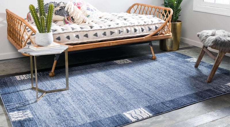 Unique Loom Del Mar Collection Area Rug - Sarah (3' 3" x 5' 3" Rectangle, Light Blue/ Blue) - Image 2