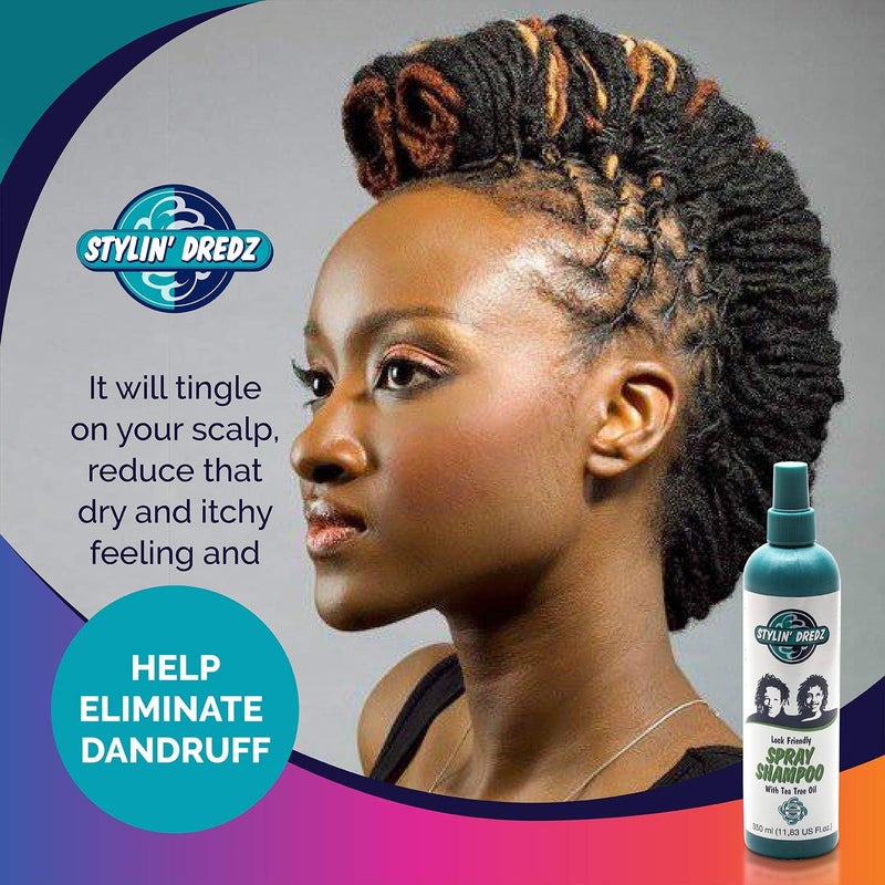Stylin Dredz شامبو بخاخ - شامبو دريدلوك - خالي من الرواسب مع زيت شجرة الشاي - 350 مل فردي - Image 5