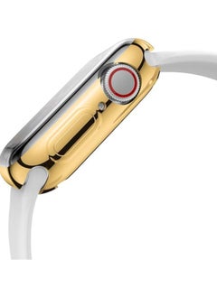 Generic ELMO3EZZ  1 Pacgde cover Protector Case for Apple Watch Series 8 7 45mm, Soft TPU Full Coverage Front Protective Shockproof iWatch Bumper Cover (Gold+Gold, 45mm)  - Image 2