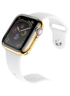 Generic ELMO3EZZ  1 Pacgde cover Protector Case for Apple Watch Series 8 7 45mm, Soft TPU Full Coverage Front Protective Shockproof iWatch Bumper Cover (Gold+Gold, 45mm)  - Image 4