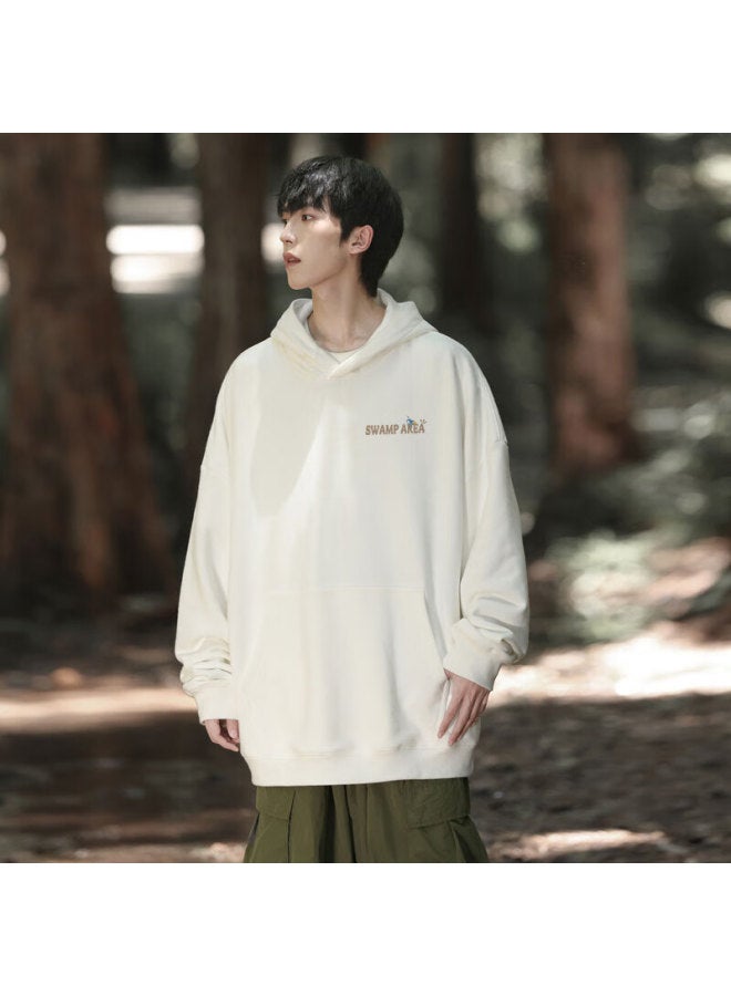 Swamp Area Men's Hoodie Spring Autumn Loose Fit Sports Couple American Style Printed Casual Top Sar07 White M - Image 4