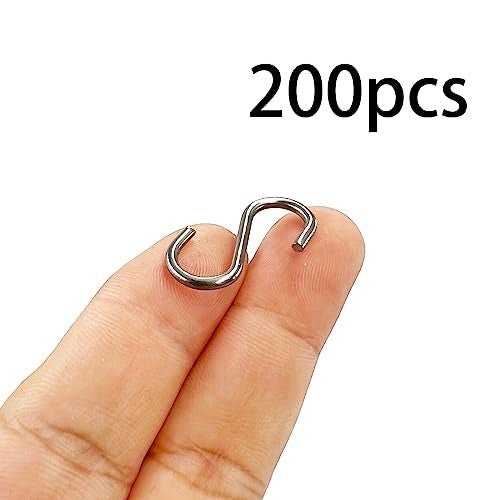 Vafon 200Pcs 1 Inch Stainless Steel S Hook Curtain Hanging Connectors Mini S Shaped Hangers Ornament for DIY Jewelry Chain Hardware Pet Name Tag Lure and Assembly DIY Crafts Doll House Towel Hook Key Ring - Image 2