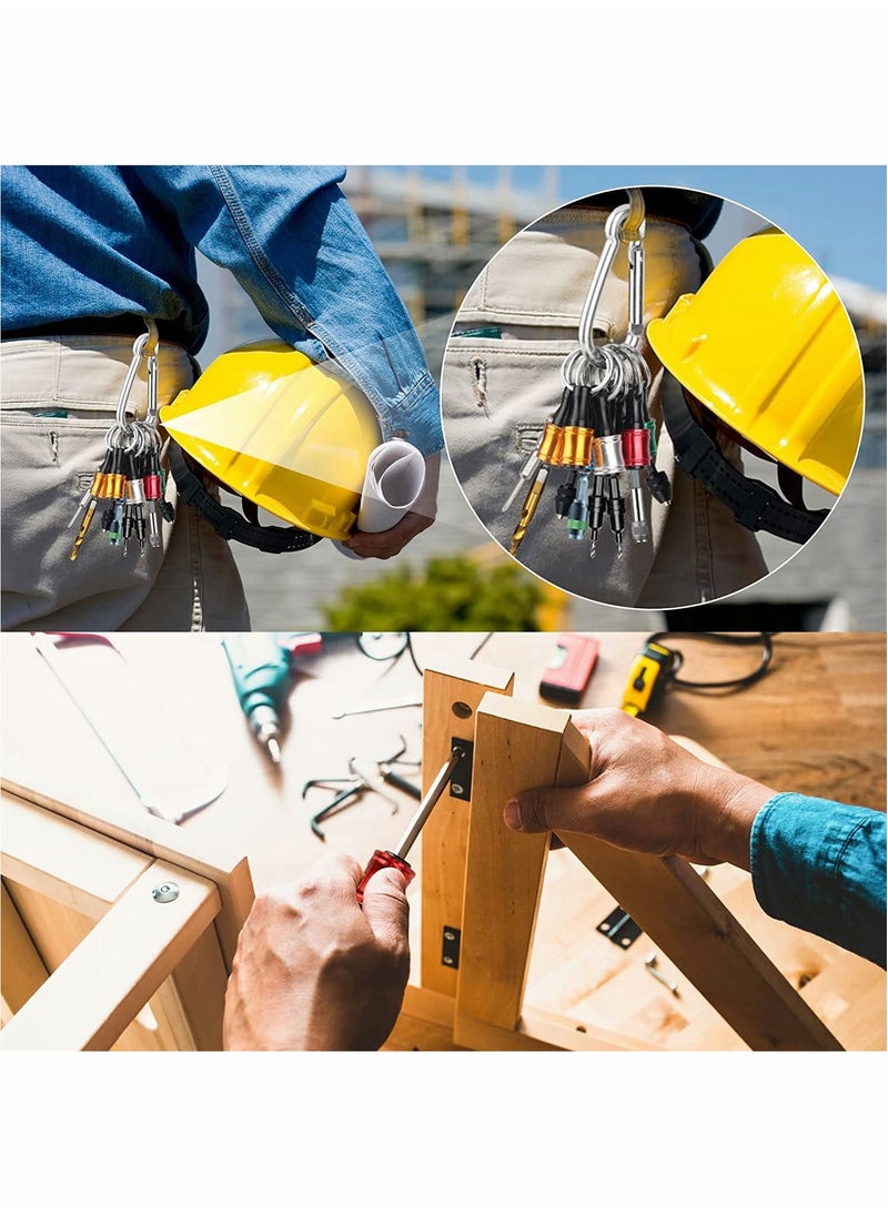 12PCS 1/4 Inch Hex Shank Screwdriver Bits Holder Extension Bar Keychain Screw Adapter Drill Fast Change Portable Hand-held Bit Holder for Electric Screwdrivers and Drill Bit (6 Colors)