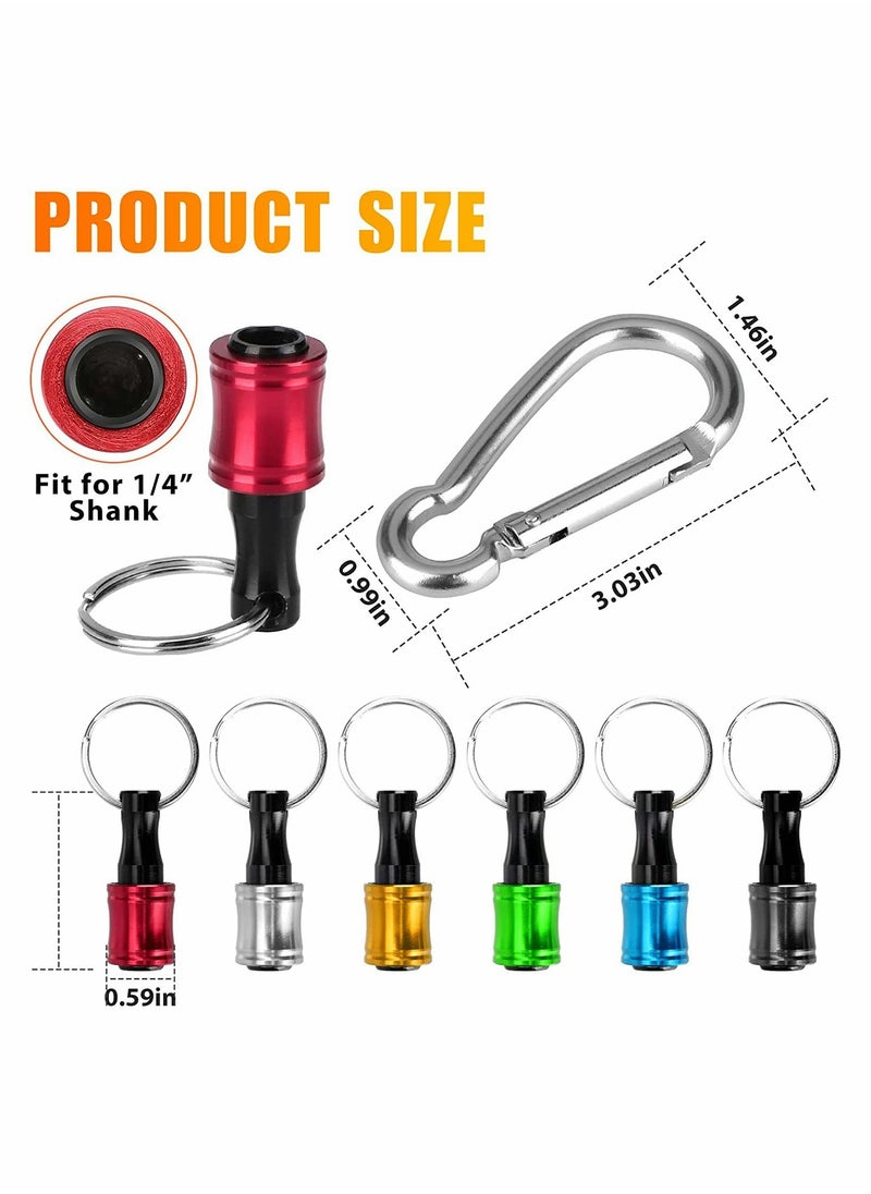12PCS 1/4 Inch Hex Shank Screwdriver Bits Holder Extension Bar Keychain Screw Adapter Drill Fast Change Portable Hand-held Bit Holder for Electric Screwdrivers and Drill Bit (6 Colors)
